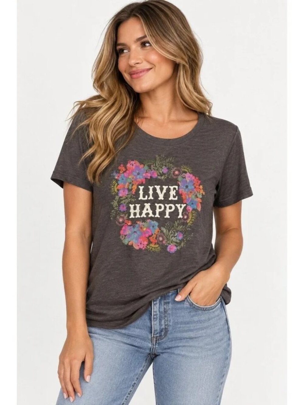 Natural Life Live Happy Short-Sleeve Tee